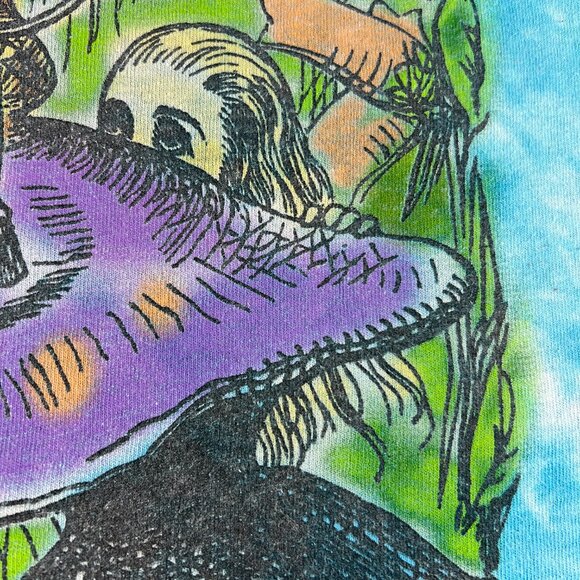 Liquid Blue Alice In Wonderland Shirt Small Blue Tie Dye Mega Print Short Sleeve - Picture 4 of 11